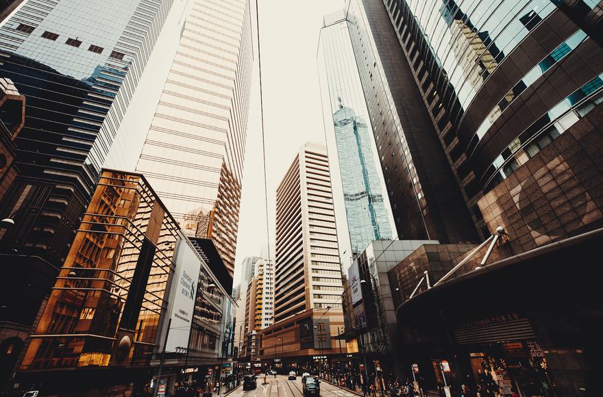 City skyline corporates and consumers
